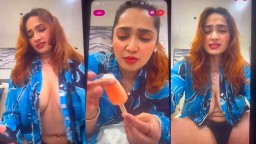 Aditi Mistry Nude No Bra Blowjob to Ice Creme Live 1